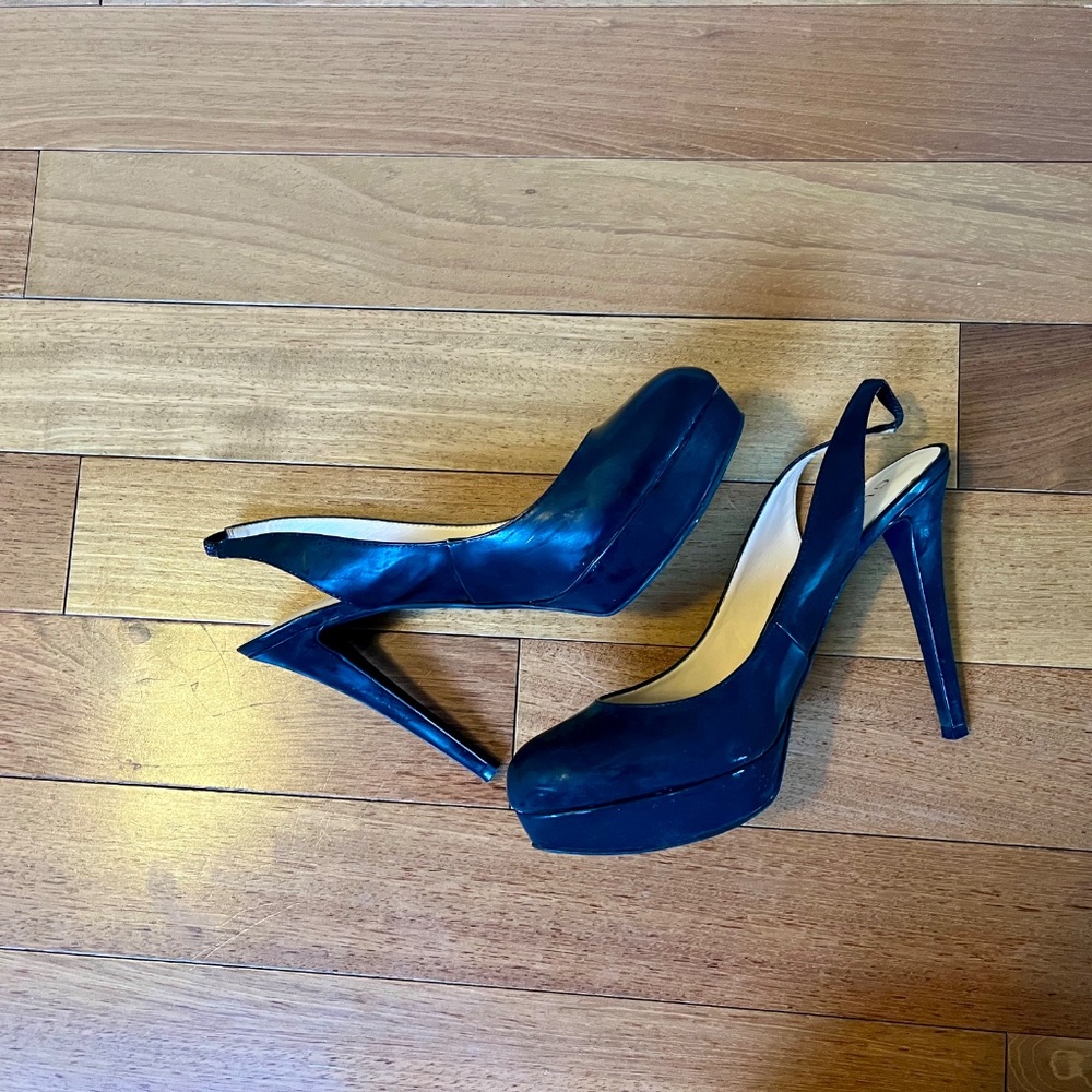 Guess GWRapine Black Platform Slingback heels, Size 10
